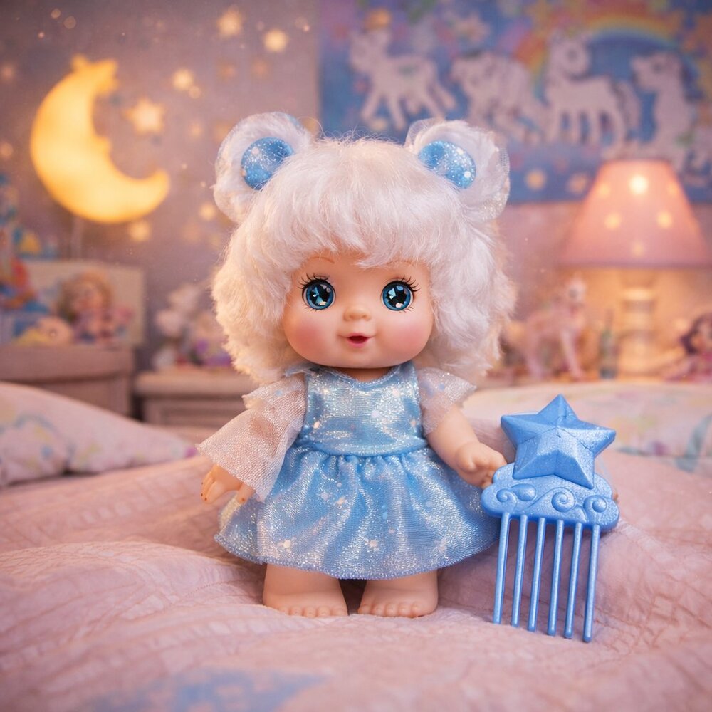 Moon Dreamers Style Blinky Ursa Blue Star Comb – Vintage Doll Replacement Piece
